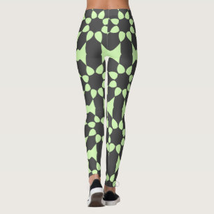 Stylish Grey Olive Floral Pattern  Leggings