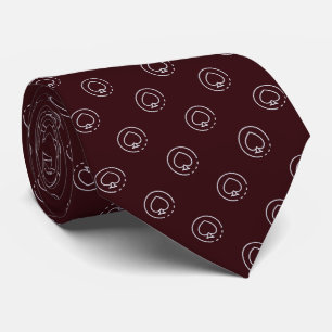 Stylish Grey on Burgundy Spade Coin Tie