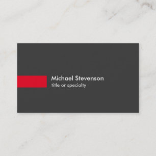 Stylish Grey Red Stripe Standard Business Card