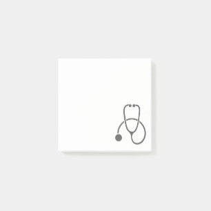Stylish Grey Stethoscope on Pastel Blue  Post-it Notes