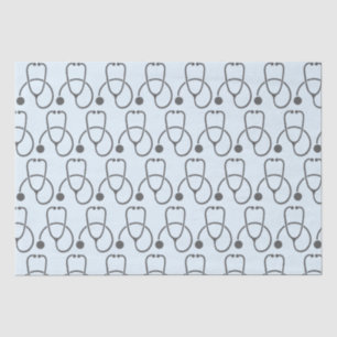 Stylish Grey Stethoscope Pattern Tissue Paper