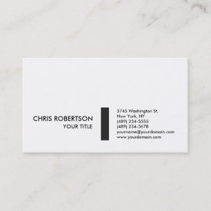 Stylish Grey Striped White Business Card