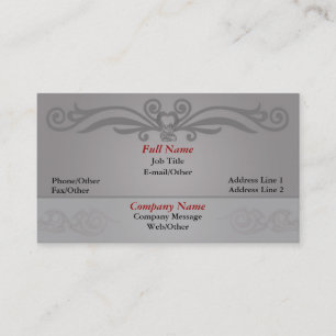 Stylish Grey Swirl Business Card Template