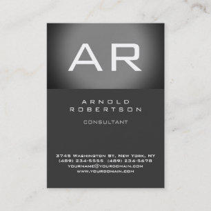 Stylish Grey Trendy Monogram Business Card