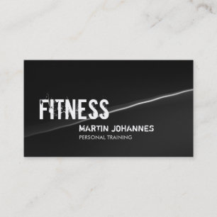 Stylish Grey Wave Personal Trainer Business Card