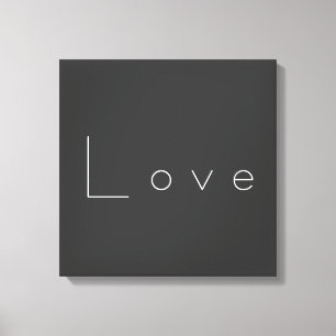 Stylish Grey White Love Wedding Canvas Print