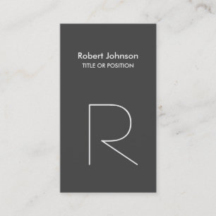 Stylish Grey White Monogram Business Card