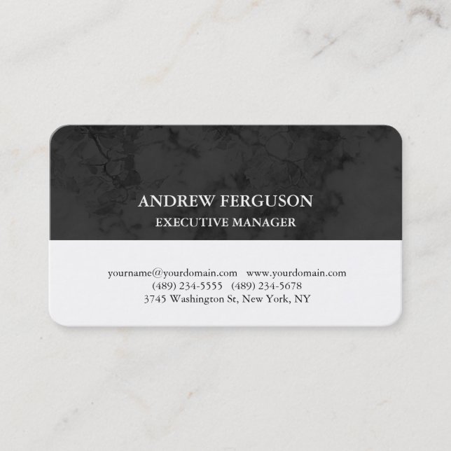 Stylish Grey White Unique Modern Professional Business Card (Front)
