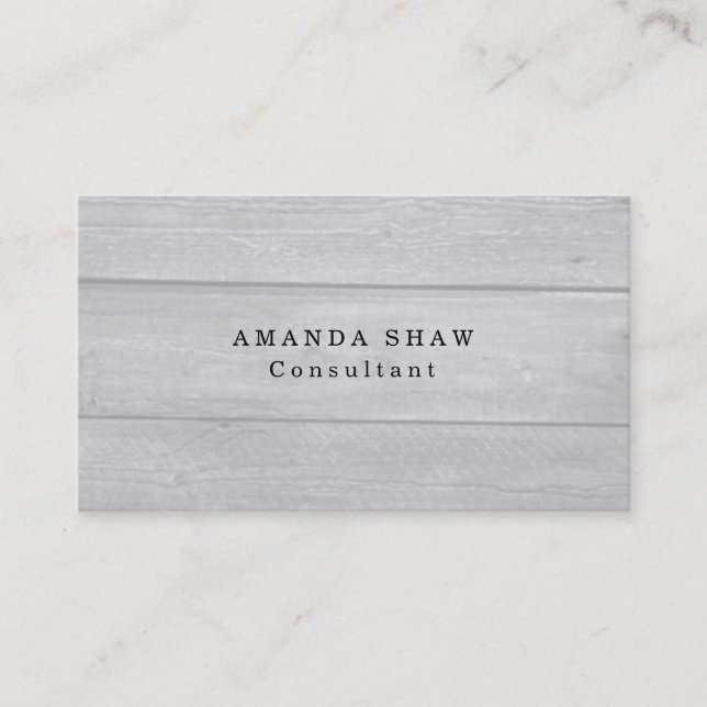 Stylish Grey Wood Classical Professional Creative Business Card (Front)