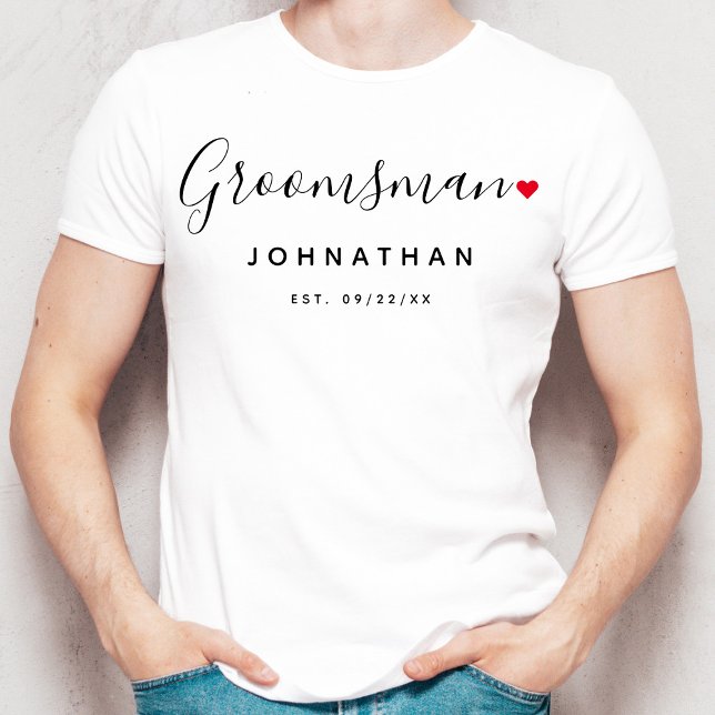 Stylish Groomsman Wedding T-Shirt (Creator Uploaded)