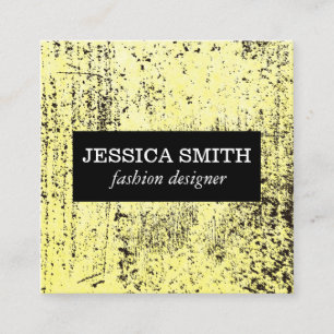 Stylish Grunge Yellow Texture Square Business Card