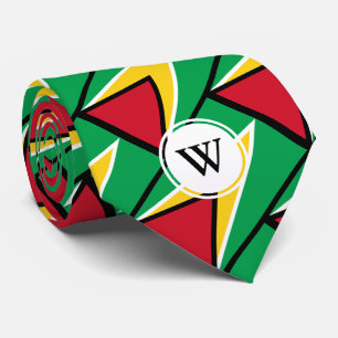 Stylish GUYANA FLAG Scripture Monogram Tie