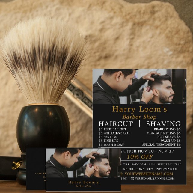 Stylish Hair Cut, Men's Barbers Business Card (Creator Uploaded)
