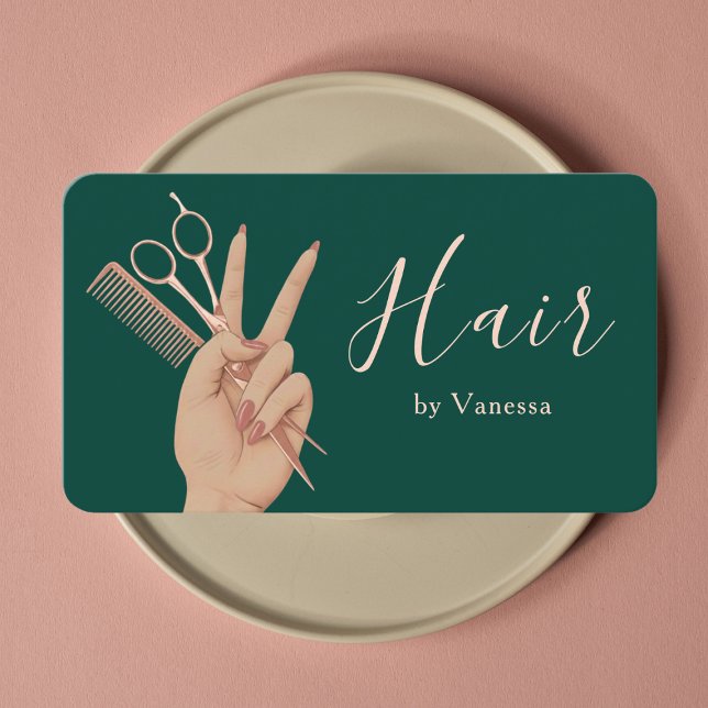 Stylish Hair Stylist Hairdresser Modern Hair Salon Business Card (Creator Uploaded)