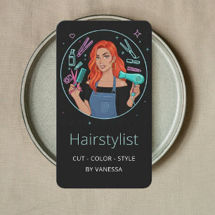 Stylish Hairdresser Colorist Hairstylist Hair Cuts Business Card