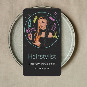 Stylish Hairstylist Hairdresser Colorist Hair Care Business Card