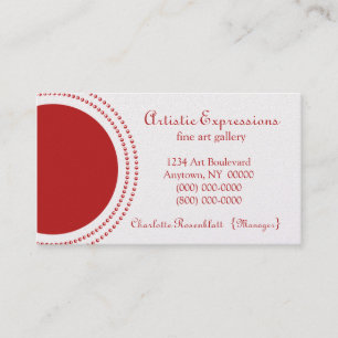 Stylish Half Circles Business Card, Red Card