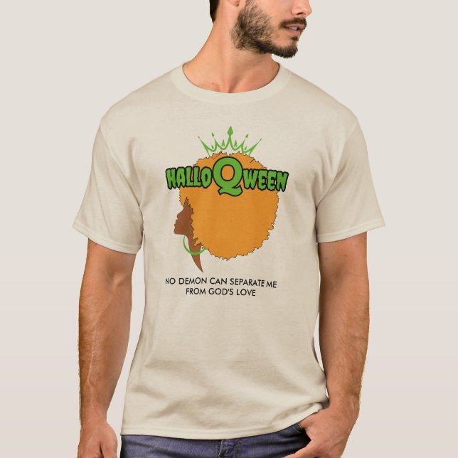 Stylish HALLOQWEEN Afro Queen Halloween T-Shirt (Front)