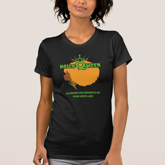 Stylish HALLOQWEEN Afro Queen Halloween T-Shirt (Front)