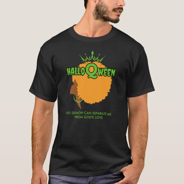 Stylish HALLOQWEEN Afro Queen Halloween T-Shirt (Front)