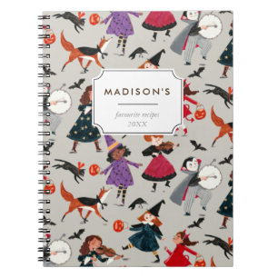 Stylish Halloween kids and animal costume parade Notebook