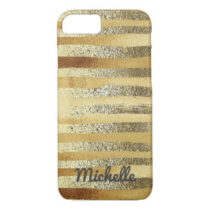 Stylish hand drawn gold striped personalised Case-Mate iPhone case