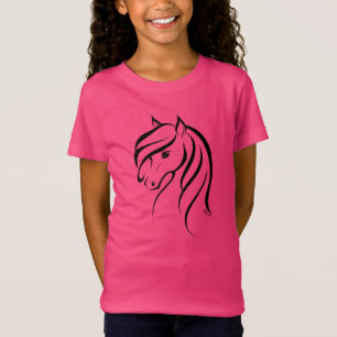 Stylish Hand Drawn Horse Girl's Football Shirt