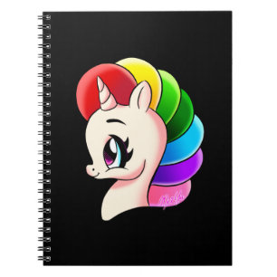Stylish Hand Drawn Rainbow Unicorn School Notebook