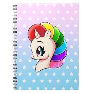 Stylish Hand Drawn Rainbow Unicorn School Notebook