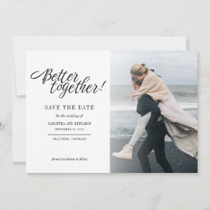 Stylish Hand-Lettered Photo Wedding Save The Date