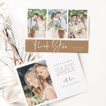 Stylish Hand Lettered Wedding 4 Photo  Thank You Card<br><div class="desc">Simple and stylish wedding thank you card with an additional photo and custom text on the back. You can use this card for a wedding,  graduation,  engagement,  anniversary,  or any special event. For more advanced customization of this design,  please click the BLUE DESIGN TOOL BUTTON above!</div>