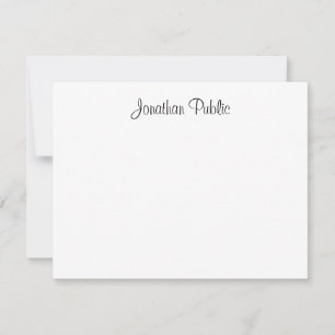 Stylish Hand Script Name Text Personalised Flat Card