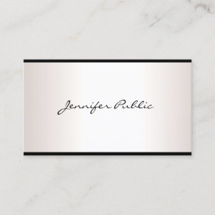 Stylish Hand Script Simple Glamour Silver Look Business Card