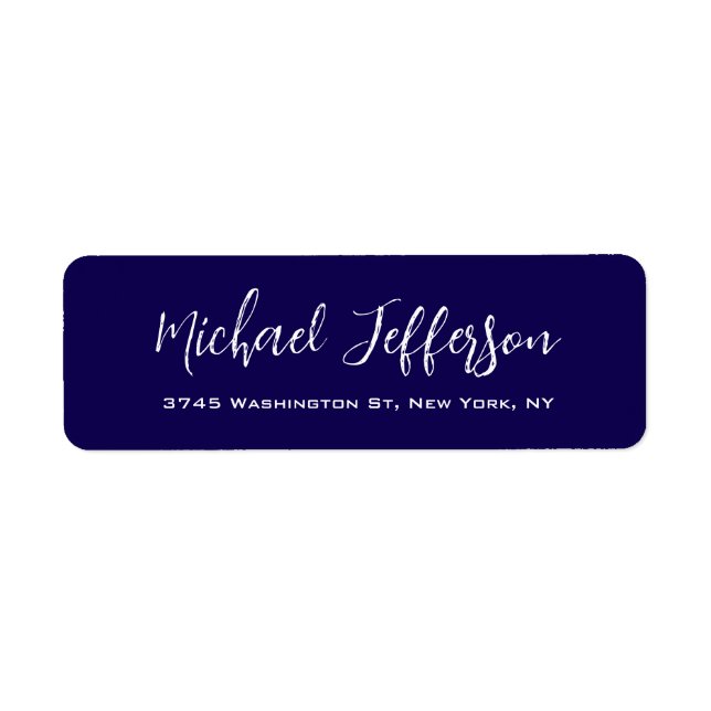 Stylish Handwriting Creative Trendy Dark Blue (Front)
