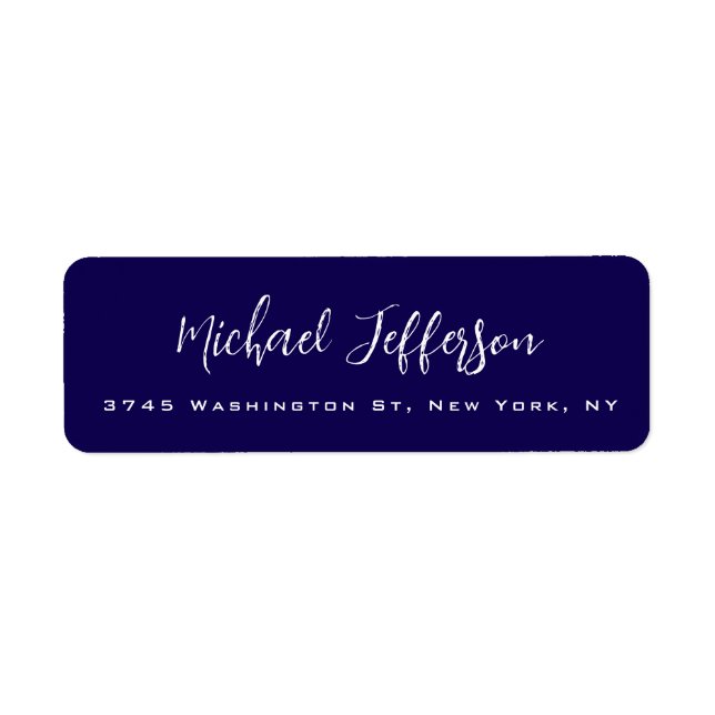Stylish Handwriting Creative Trendy Dark Blue (Front)