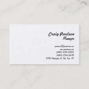 Stylish Handwriting Script White Business Card