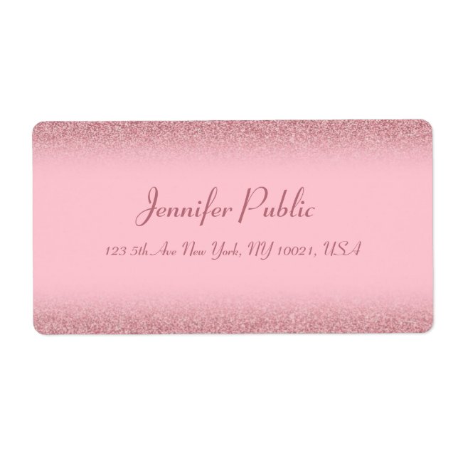 Stylish Handwriting Template Rose Gold Glitter (Front)