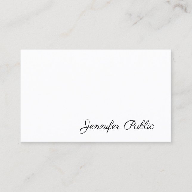 Stylish Handwritten Script Modern Simple Plain Business Card (Front)