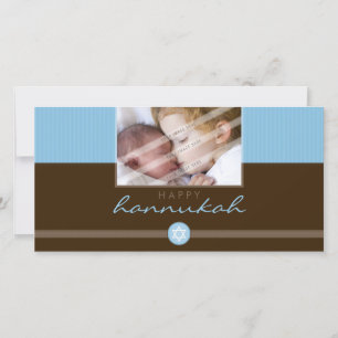 STYLISH HANNUKAH PHOTOCARD :: stripedstitch 1L Holiday Card