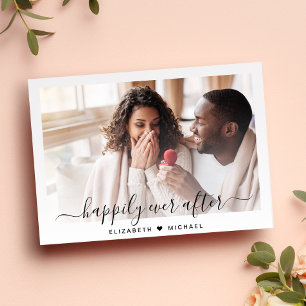 Stylish Happily Ever After Photo Engagement Announcement