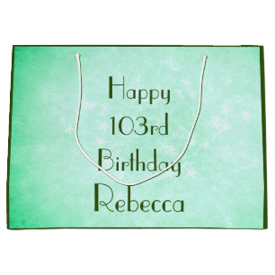 Stylish Happy 103rd Birthday design Large Gift Bag