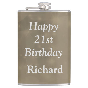 Stylish Happy 21st Birthday Hip Flask