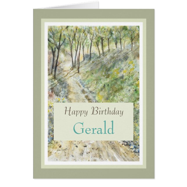 Stylish Happy Birthday Personalise Name Card (Front)