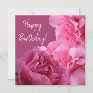 Stylish happy Birthday pretty pink rose boho  Holiday Card