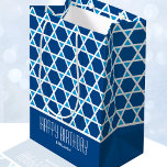 Stylish Happy Birthday Star Pattern Blue Custom Medium Gift Bag<br><div class="desc">Personalised gift bags are a great way to add a personal touch to your gift-giving! This stylish template features a geometric star pattern and is personalised with the recipient's name. The 'Happy Birthday' greeting can also be modified or adapted for different occasions. A versatile design that's perfect for family and...</div>