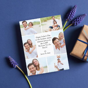 stylish happy fathers day 6 photos collage  holiday postcard