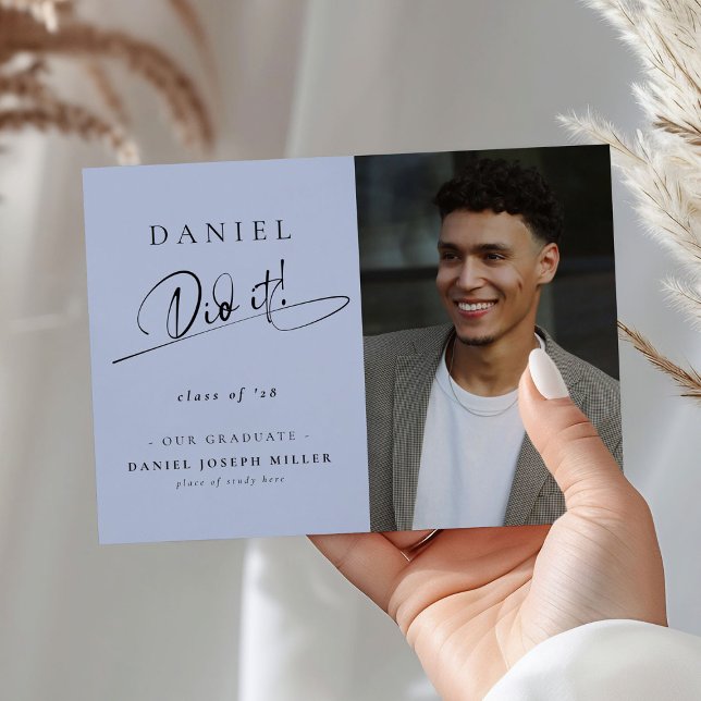 Stylish He Did It! Script Graduate Photo Announcement (Creator Uploaded)