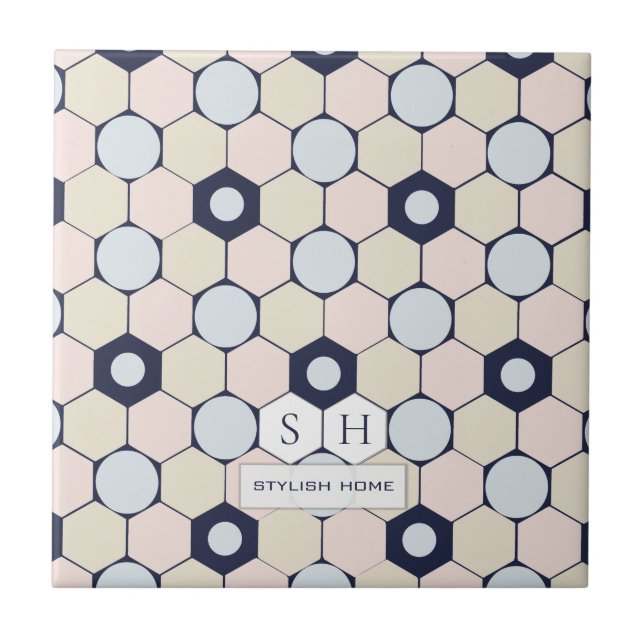 Stylish Hexagons and Circles Seamless Pattern Tile (Front)