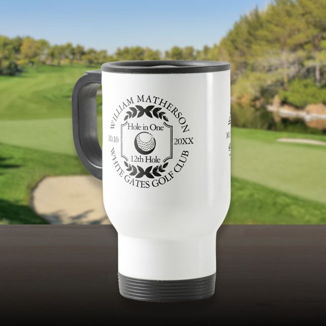 Stylish Hole in One Classic Personalised Golf Travel Mug (Stylish Hole in One Classic Personalised Golf Travel Mug)