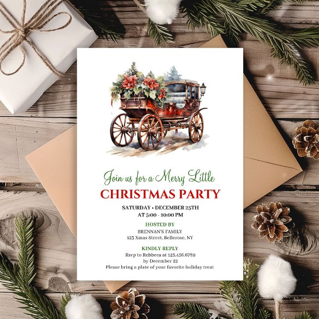 Stylish holiday scene watercolor invitation (Stylish holiday scene watercolor invitation)